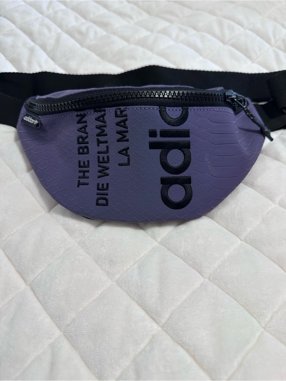 Adidas Snake Skin Design Purple Waist Pack - Sleek Fanny Pack